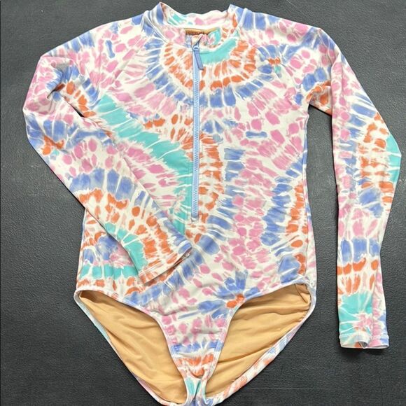 J Crew Crewcuts girls Colorful Tie-Dye Rashguard - Picture 1 of 6